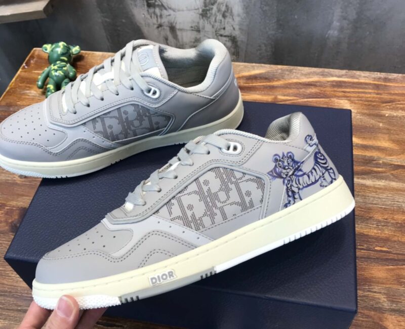 Giày Dior B27 Low Kenny Scharf Blue Tiger Print Like Auth