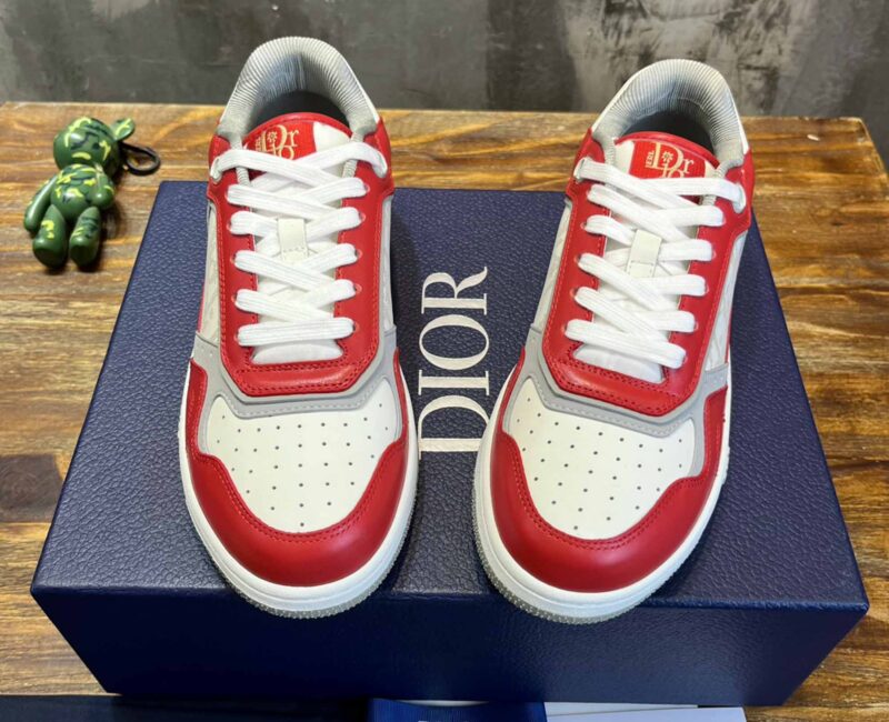 Giày Dior B27 Low Red White Dior Oblique Galaxy Leather with Rabbit Motif Like Auth