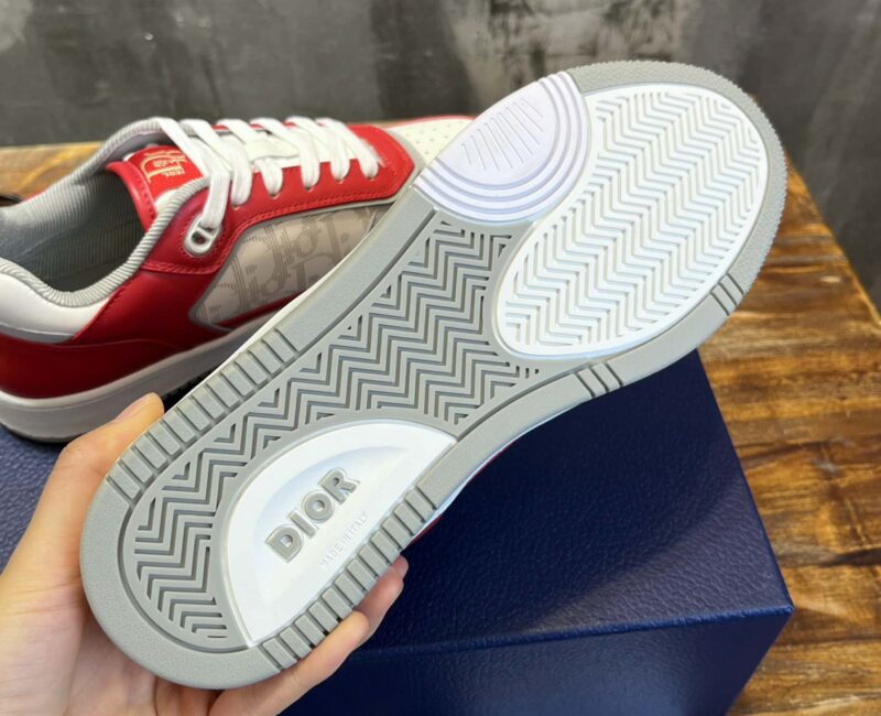 Giày Dior B27 Low Red White Dior Oblique Galaxy Leather with Rabbit Motif Like Auth