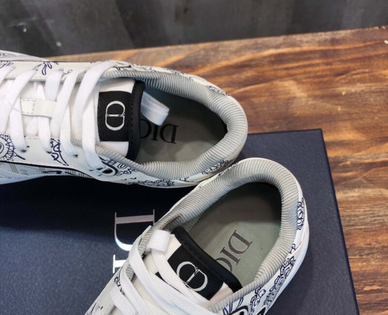 Giày Dior B27 Low White Navy Blue CD Paisley White Dior Oblique Like Auth