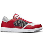Giày Dior B27 Low Red Grey Dior Oblique Jacquard Like Auth