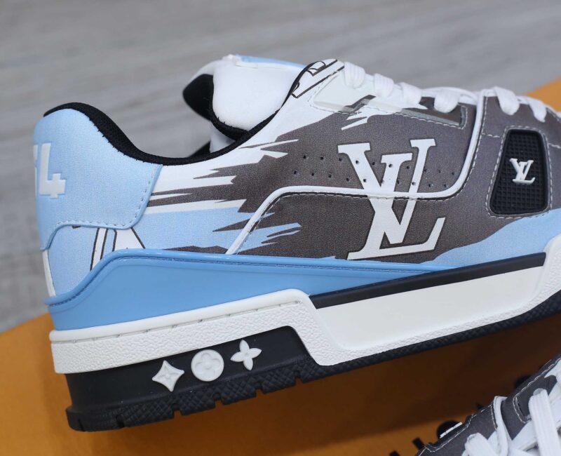 Giày Louis Vuitton LV Trainer#54 Graphic Print White Black Blue