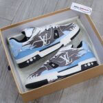Giày Louis Vuitton LV Trainer#54 Graphic Print White Black Blue