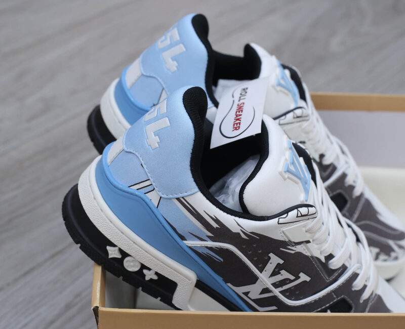 Giày Louis Vuitton LV Trainer#54 Graphic Print White Black Blue