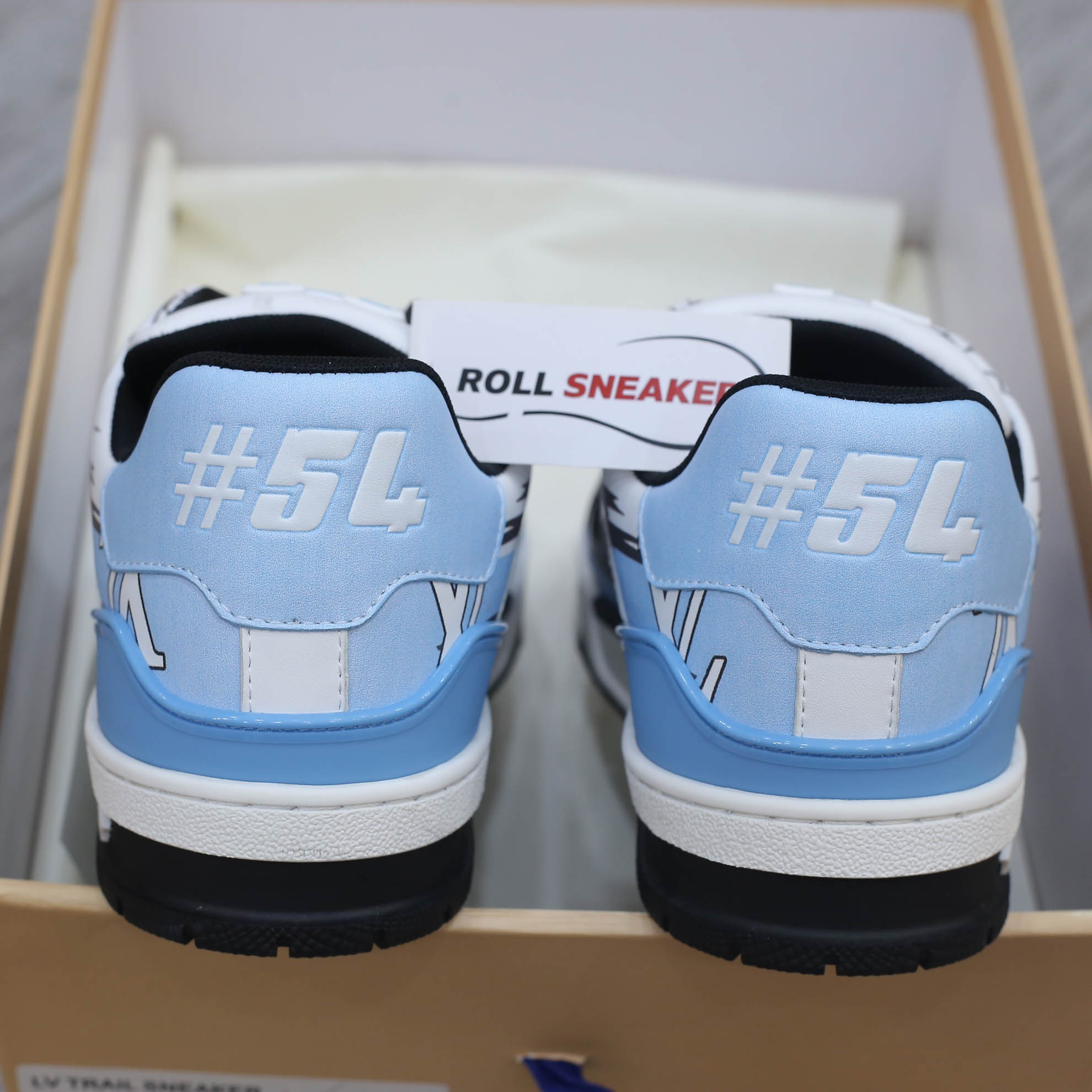 Giày Louis Vuitton LV Trainer#54 Graphic Print White Black Blue