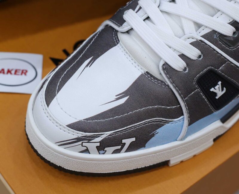 Giày Louis Vuitton LV Trainer#54 Graphic Print White Black Blue
