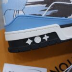Giày Louis Vuitton LV Trainer#54 Graphic Print White Black Blue