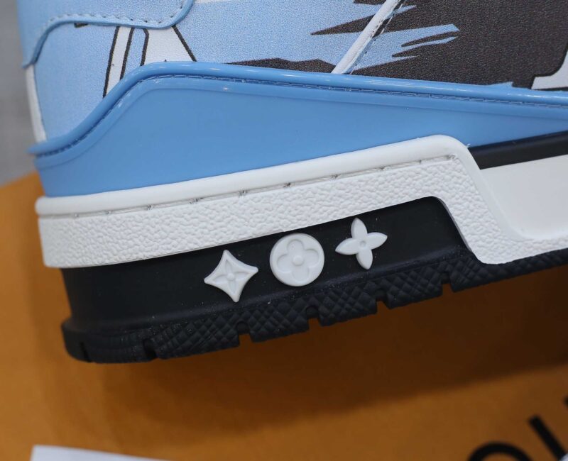 Giày Louis Vuitton LV Trainer#54 Graphic Print White Black Blue