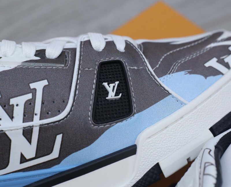 Giày Louis Vuitton LV Trainer#54 Graphic Print White Black Blue