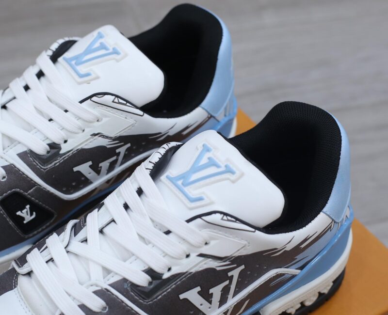Giày Louis Vuitton LV Trainer#54 Graphic Print White Black Blue