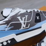 Giày Louis Vuitton LV Trainer#54 Graphic Print White Black Blue