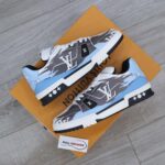 Giày Louis Vuitton LV Trainer#54 Graphic Print White Black Blue