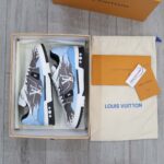 Giày Louis Vuitton LV Trainer#54 Graphic Print White Black Blue