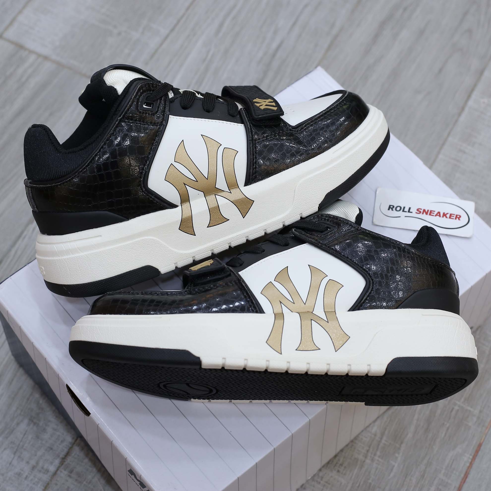 Giày MLB Chunky Liner Mid Lux New York Yankees Black Like Auth