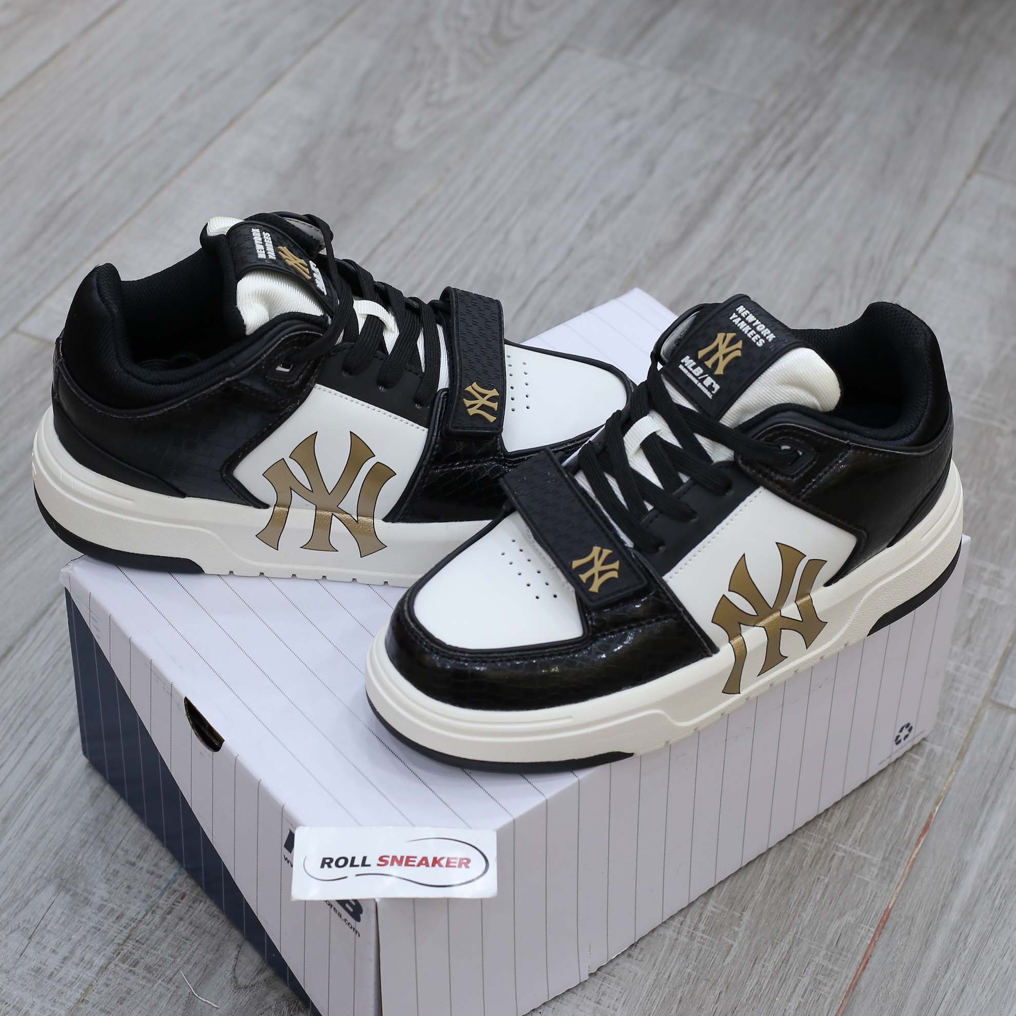 Giày MLB Chunky Liner Mid Lux New York Yankees Black Like Auth