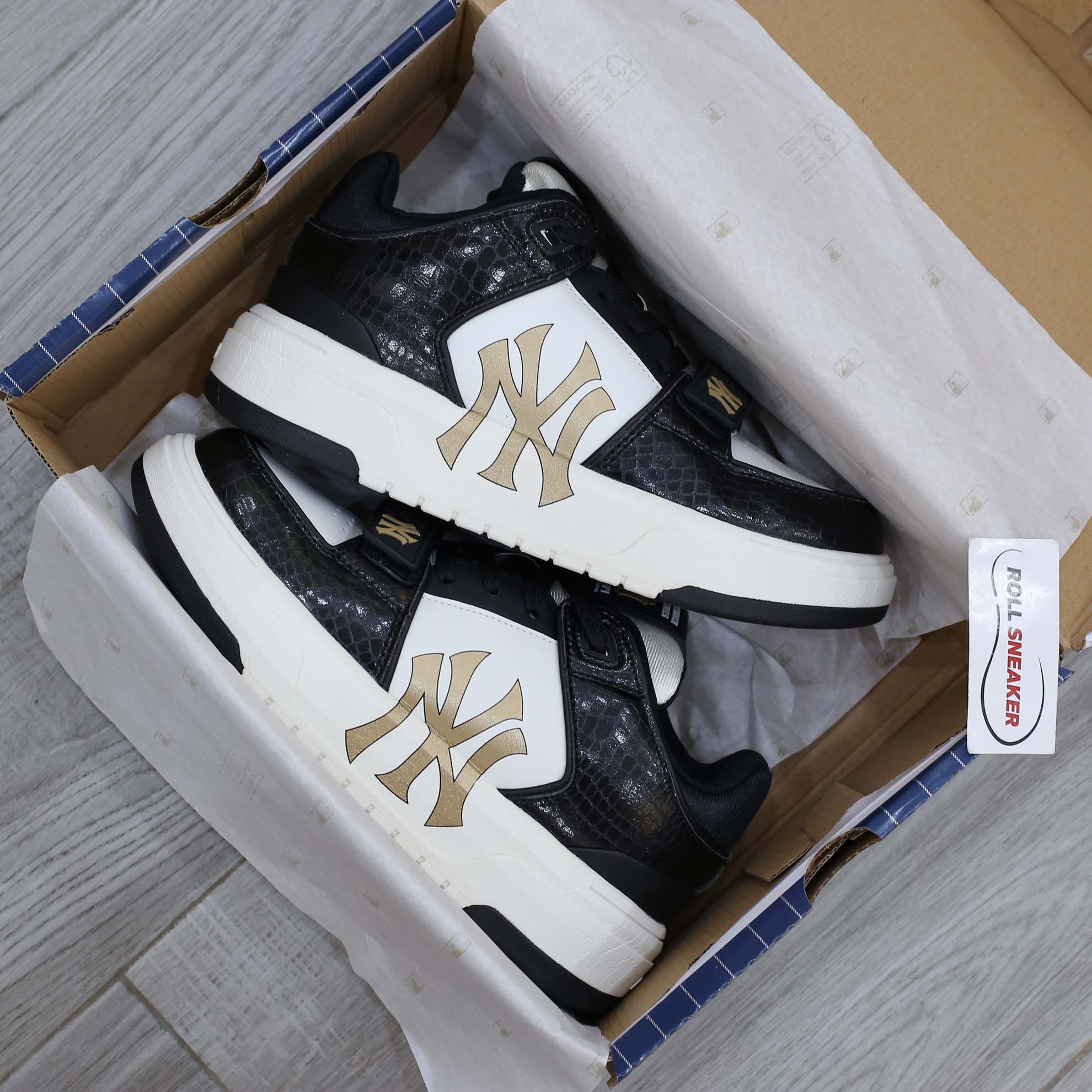 Giày MLB Chunky Liner Mid Lux New York Yankees Black Like Auth