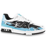 Giày Louis Vuitton LV Trainer#54 Graphic Print White Black Blue Best Quality