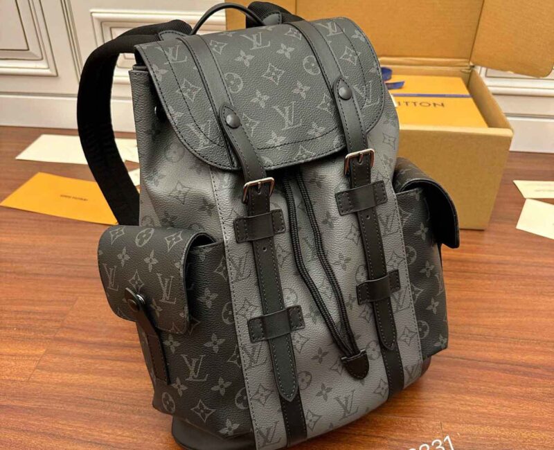 BaLo LV Christopher MM Monogram Eclipse Canvas Đen Nhạt