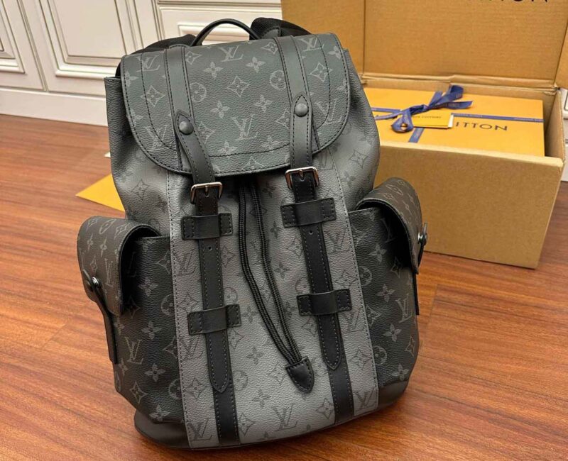 BaLo LV Christopher MM Monogram Eclipse Canvas Đen Nhạt
