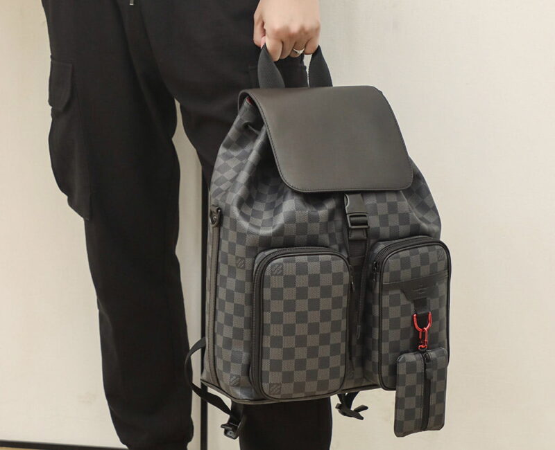 Balo LV Utility Backpack Damier Graphite Canvas Black