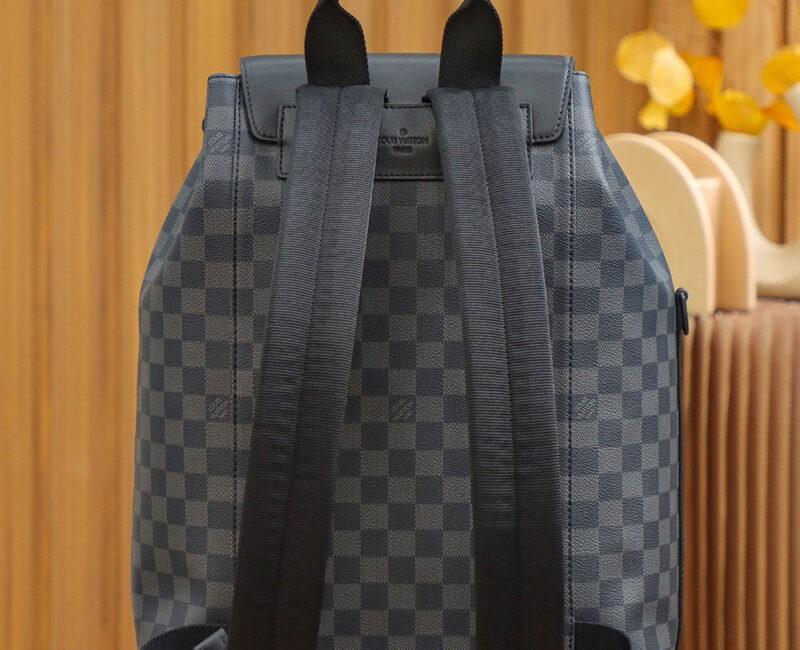 Balo LV Utility Backpack Damier Graphite Canvas Black