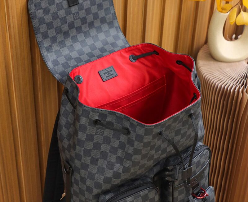Balo LV Utility Backpack Damier Graphite Canvas Black