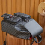 Balo LV Utility Backpack Damier Graphite Canvas Black