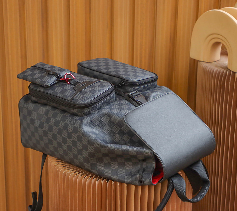Balo LV Utility Backpack Damier Graphite Canvas Black