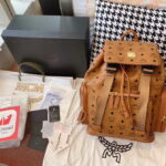 Balo MCM Brandenburg Backpack Visetos Cognac