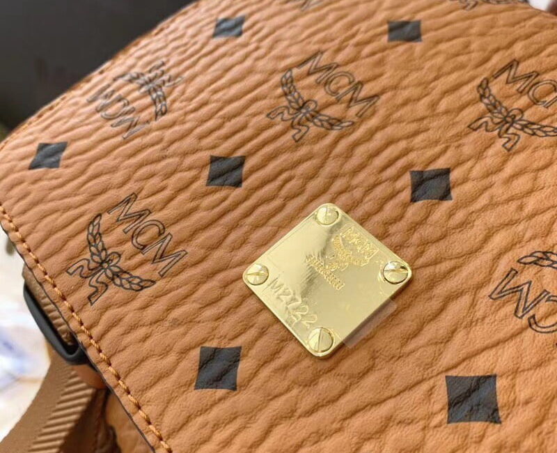 Balo MCM Brandenburg Backpack Visetos Cognac