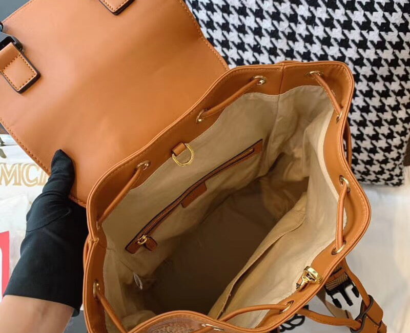 Balo MCM Brandenburg Backpack Visetos Cognac