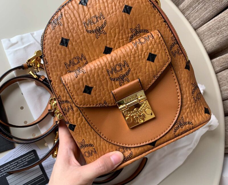 Balo MCM Patricia Backpack Visetos Cognac