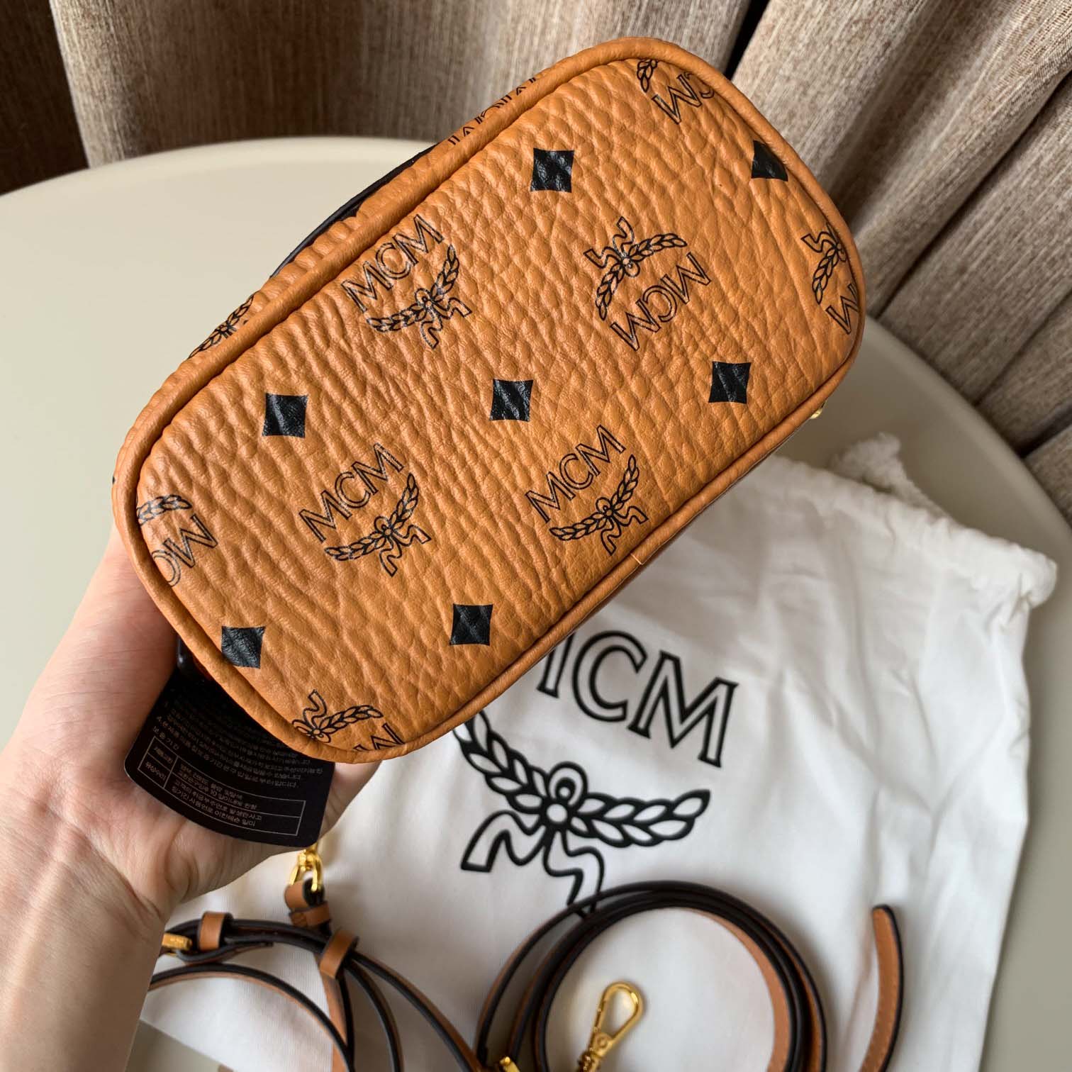 Balo MCM Patricia Backpack Visetos Cognac