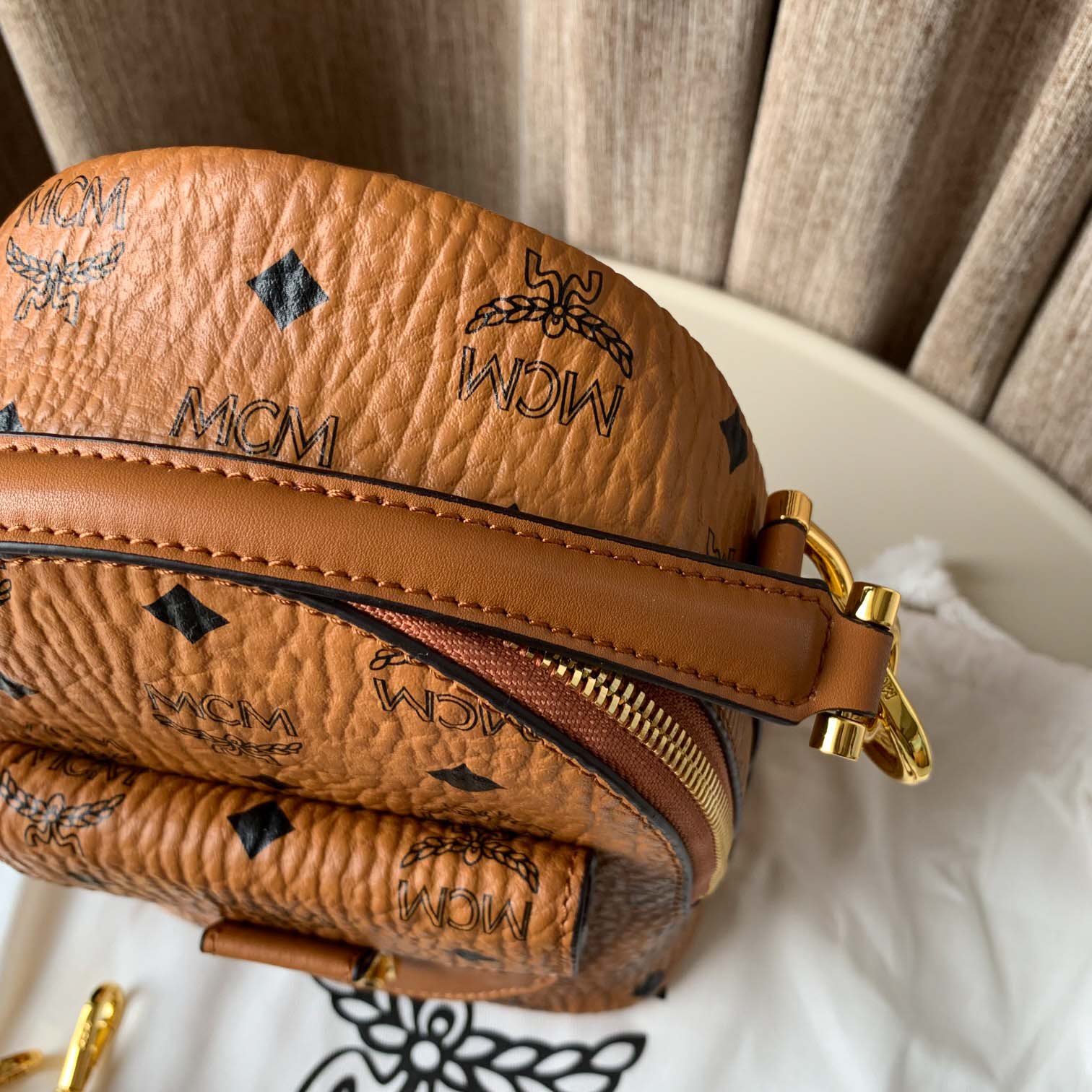 Balo MCM Patricia Backpack Visetos Cognac