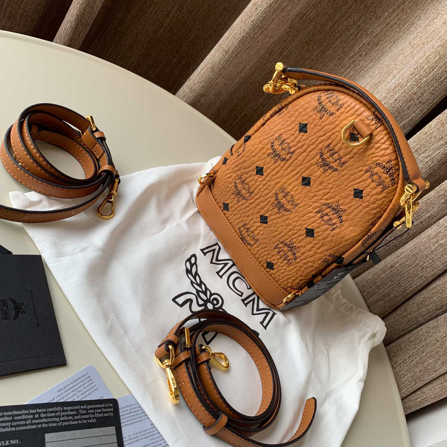 Balo MCM Patricia Backpack Visetos Cognac