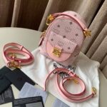 Balo MCM Powder Pink Patricia Visetos Convertible Mini Backpack