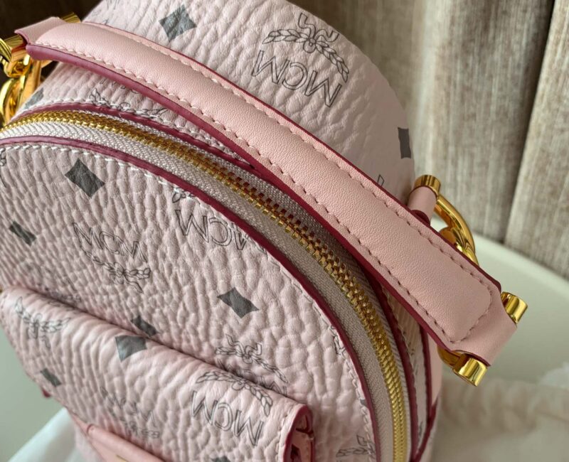 Balo MCM Powder Pink Patricia Visetos Convertible Mini Backpack