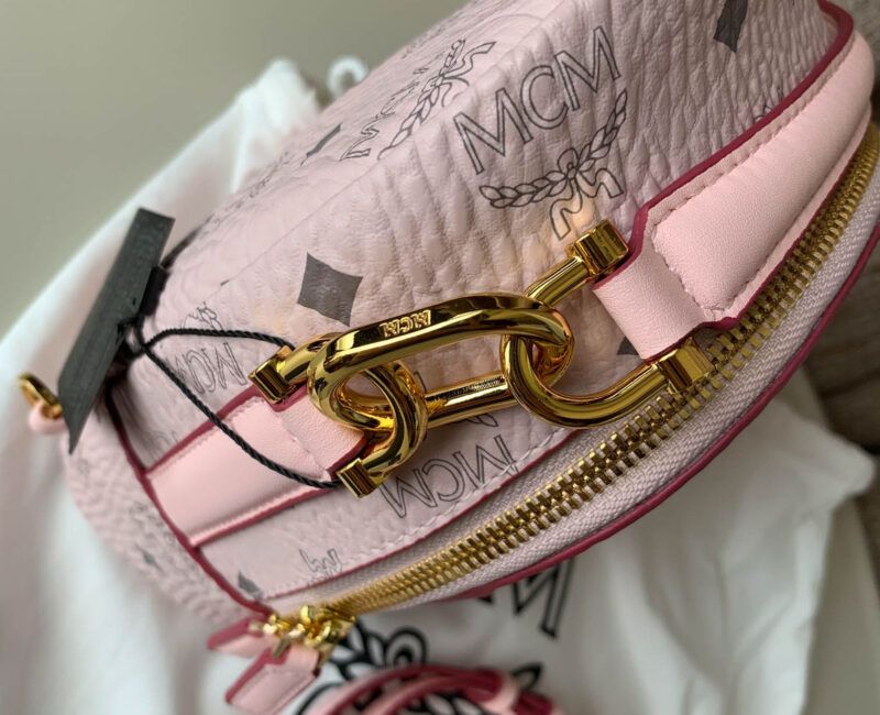 Balo MCM Powder Pink Patricia Visetos Convertible Mini Backpack