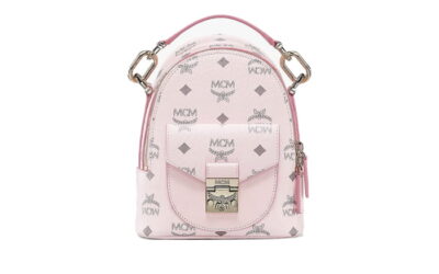 Balo MCM Powder Pink Patricia Visetos Convertible Mini Backpack Like Auth