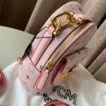 Balo MCM Powder Pink Patricia Visetos Convertible Mini Backpack