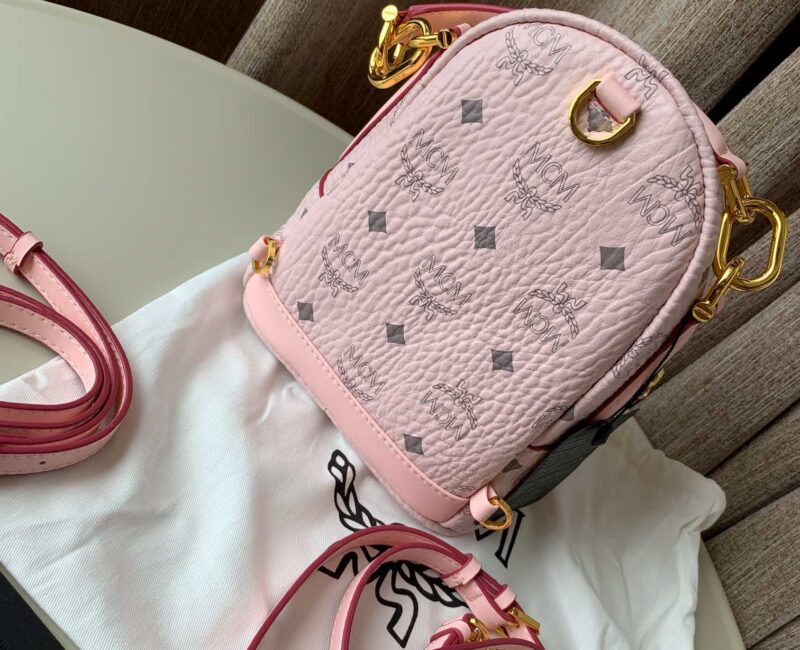 Balo MCM Powder Pink Patricia Visetos Convertible Mini Backpack