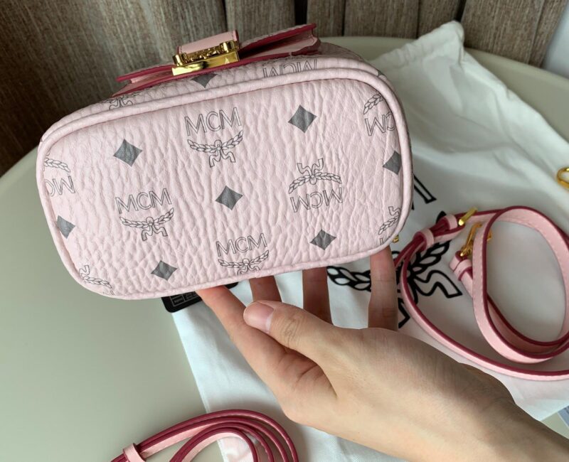 Balo MCM Powder Pink Patricia Visetos Convertible Mini Backpack