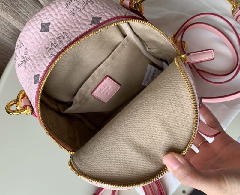 Balo MCM Powder Pink Patricia Visetos Convertible Mini Backpack