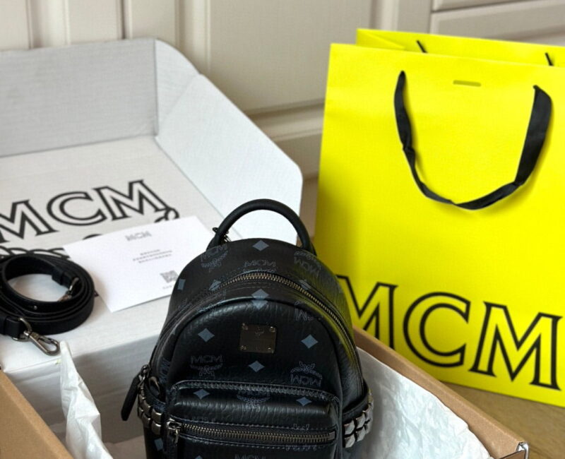 Balo MCM Stark Side Studs in Visetos Black Mini