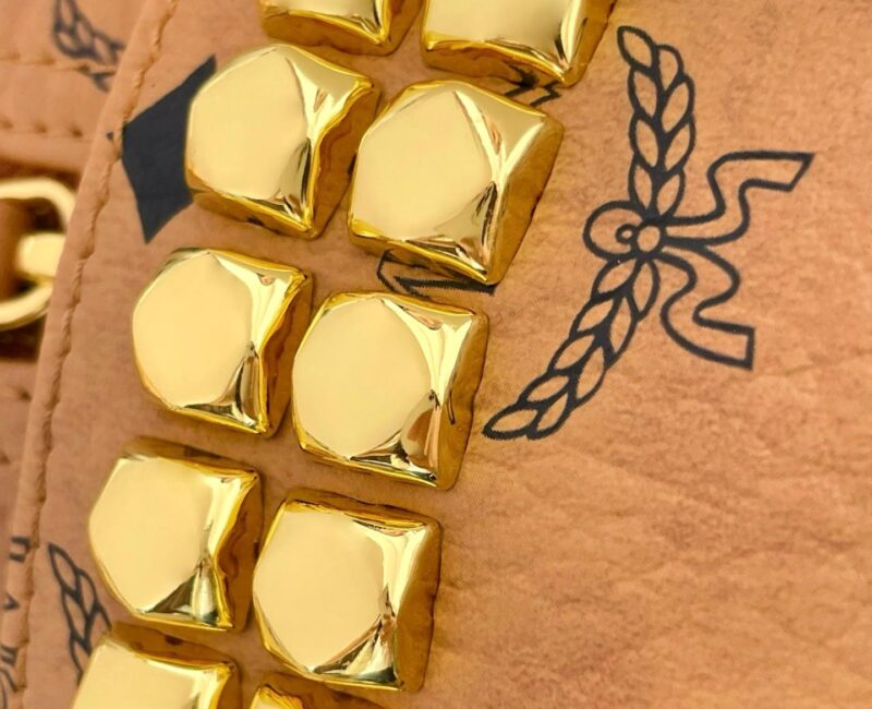 Balo MCM Stark Side Studs Visetos màu Cognac Mini