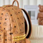 Balo MCM Stark Side Studs Visetos màu Cognac Small