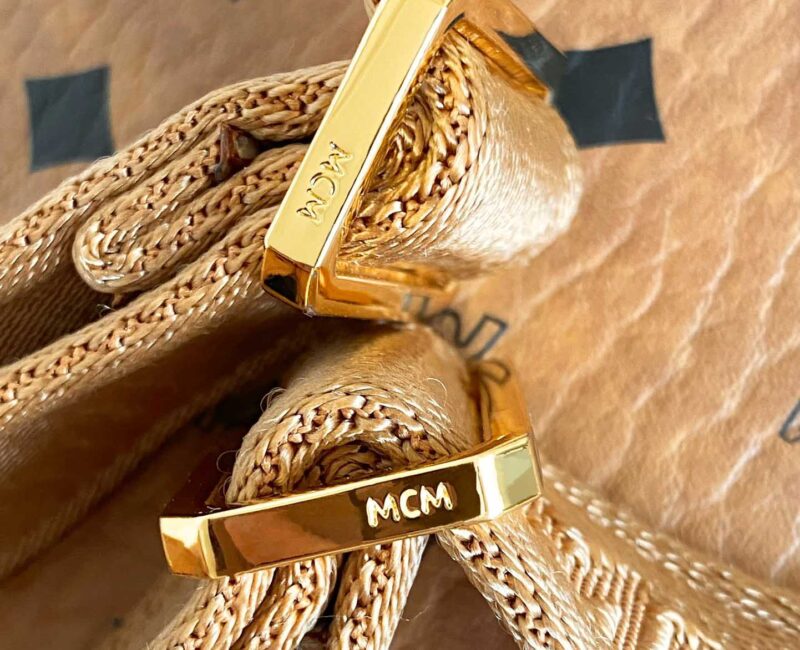 Balo MCM Stark Side Studs Visetos màu Cognac Small