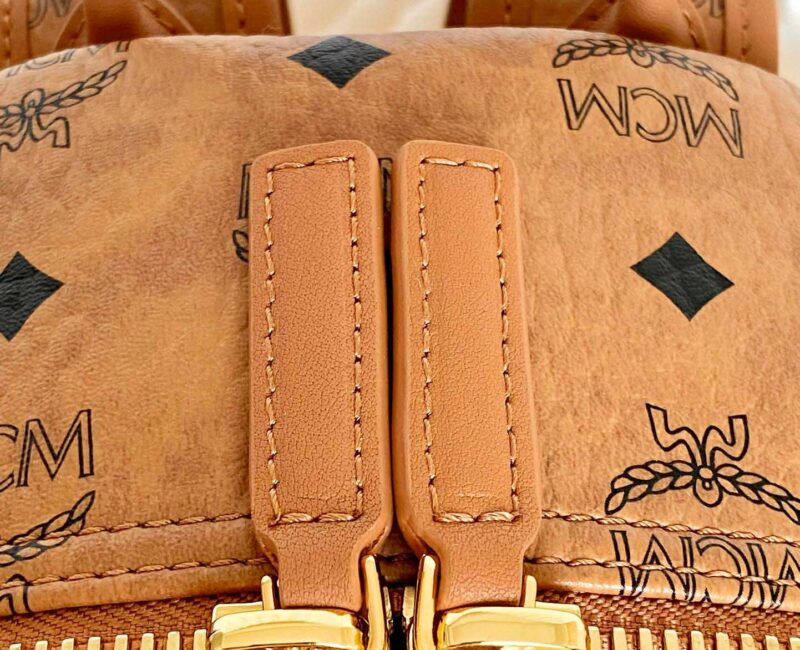 Balo MCM Stark Side Studs Visetos màu Cognac Small