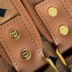 Balo MCM Stark Side Studs Visetos màu Cognac Small