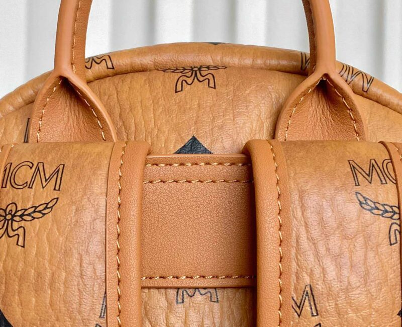 Balo MCM Stark Side Studs Visetos màu Cognac Small